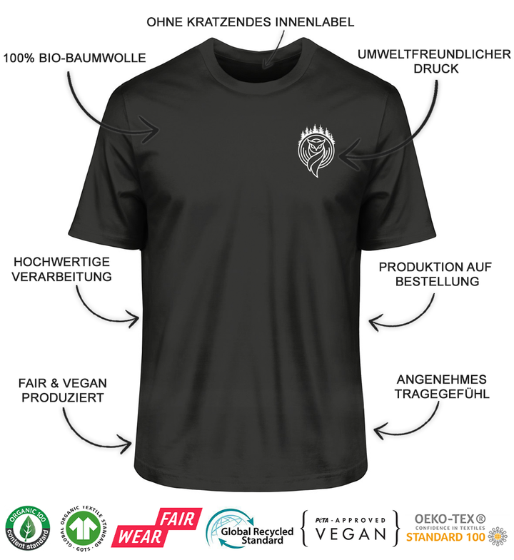 Farn, Berge und Edelweiß - Herren Premium Bio Shirt