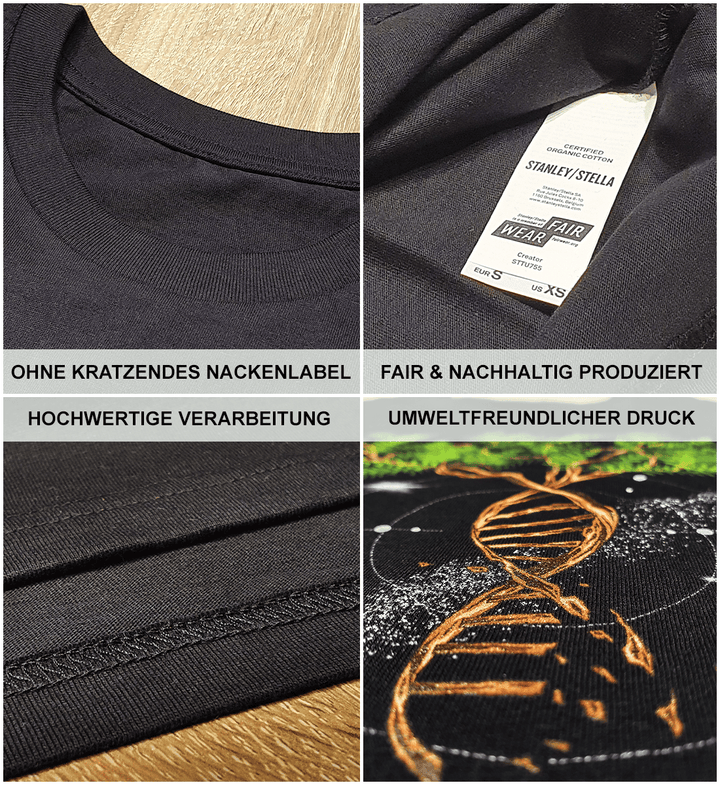 Farn, Berge und Edelweiß - Herren Premium Bio Shirt