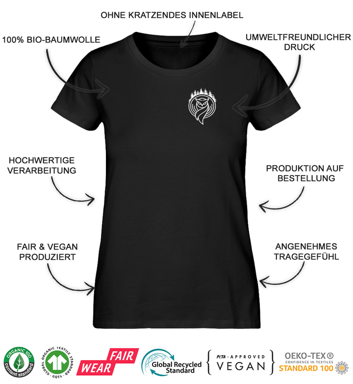 Stadt im Wald Backprint - Damen Premium Bio Shirt