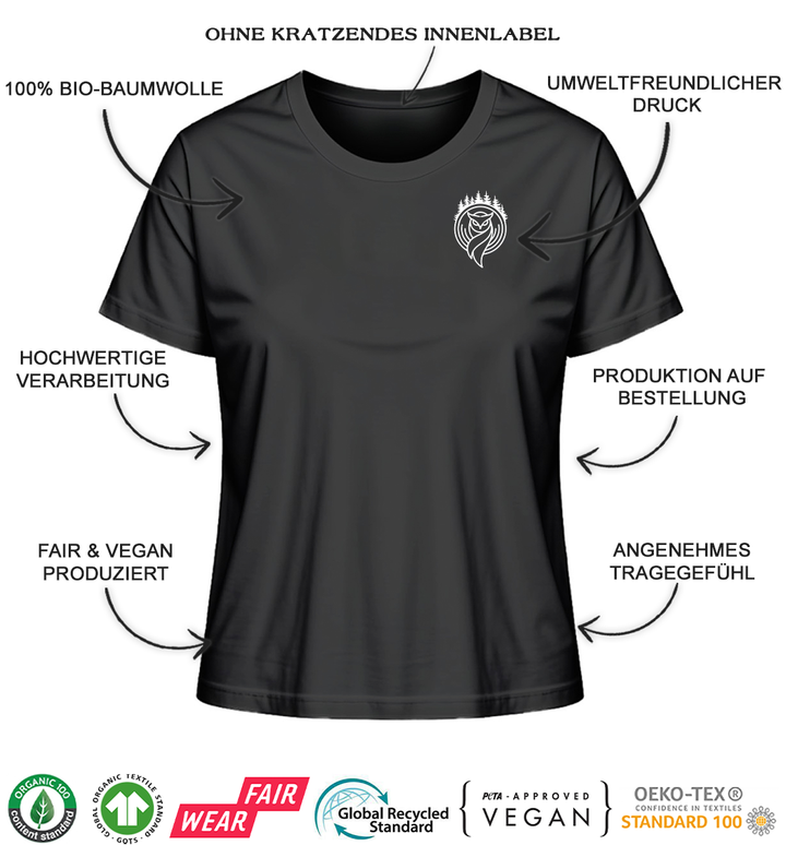 Heulender Wolf mit Wald - Damen Premium Bio Shirt