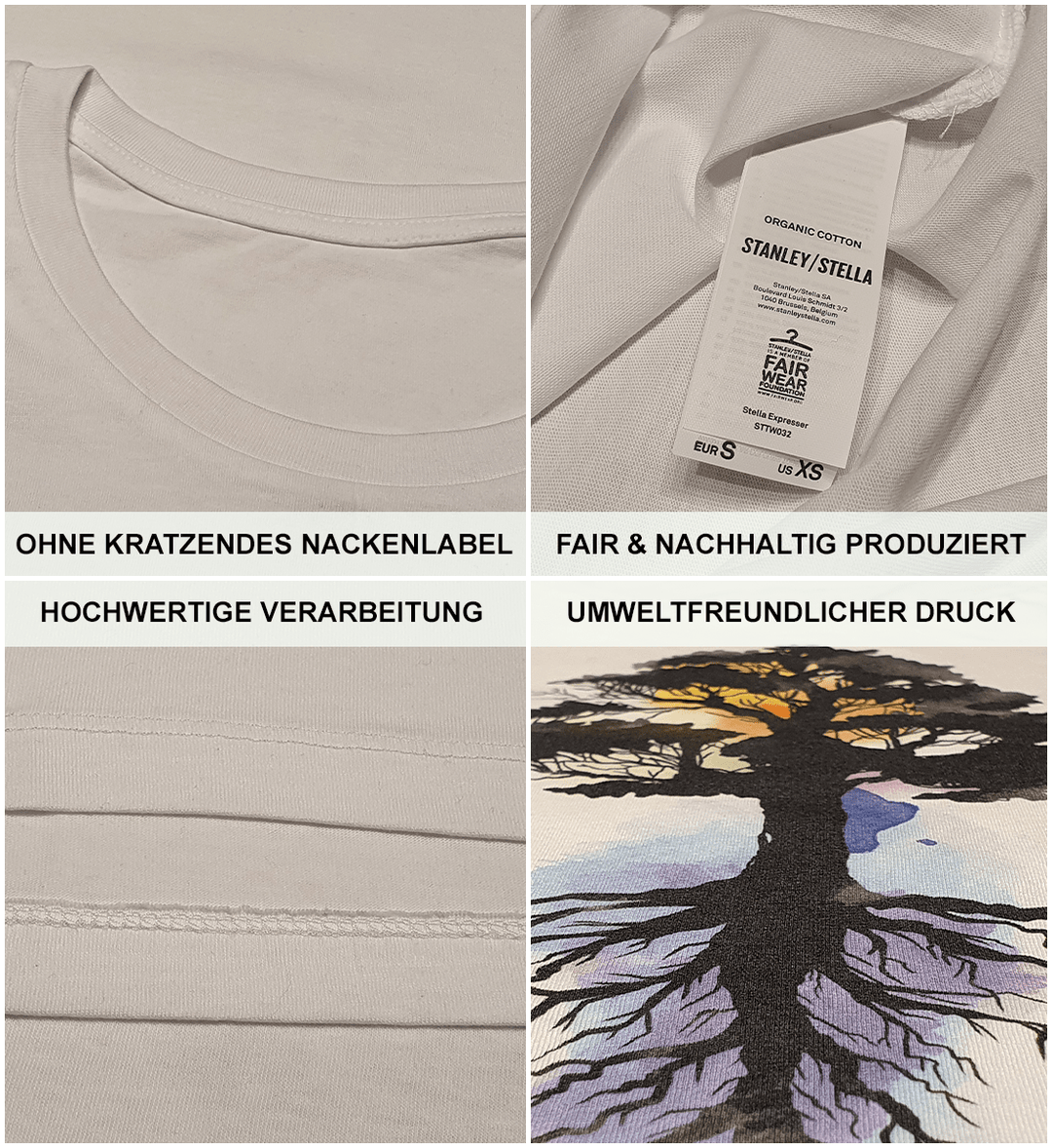 Baum Mondphasen - Damen Premium Bio Shirt