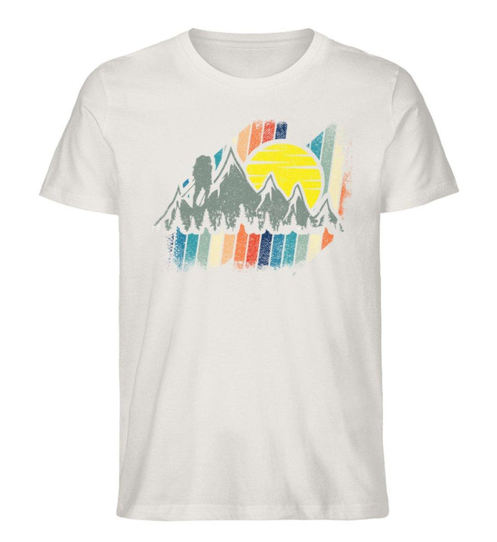 Berge mit Sonne  - Herren Premium Bio Shirt - Uwaldu