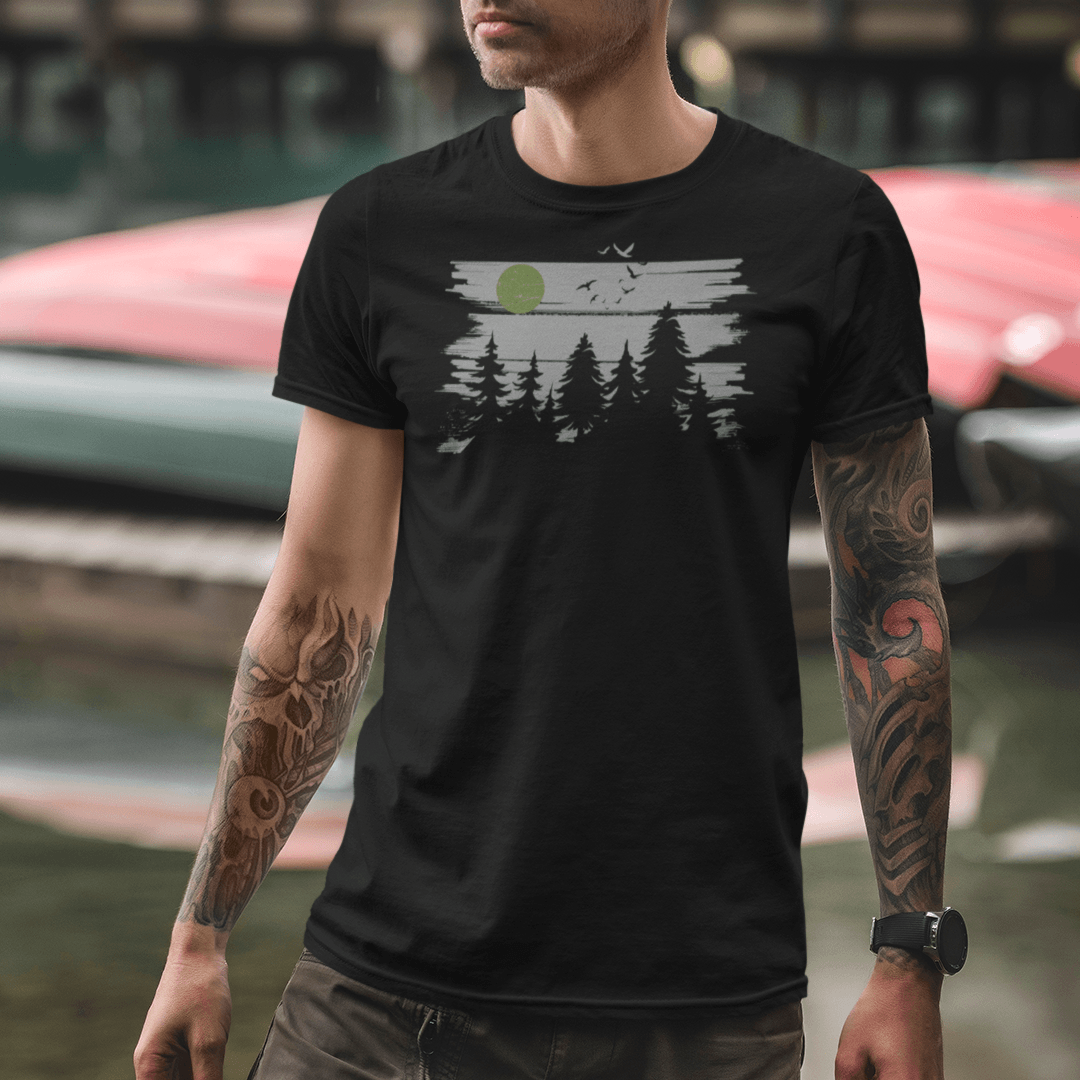 Wald mit Vollmond - Herren Premium Bio Shirt