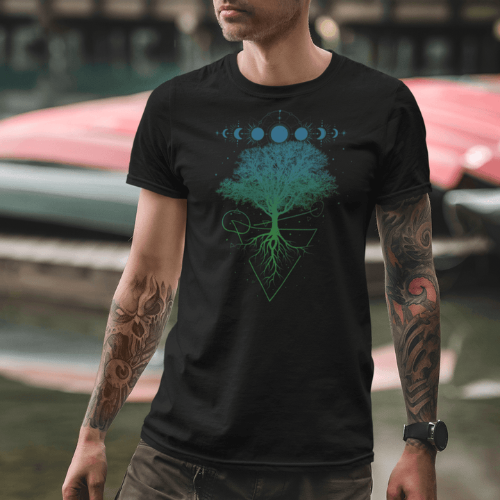 Baum Mondphasen - Herren Premium Bio Shirt