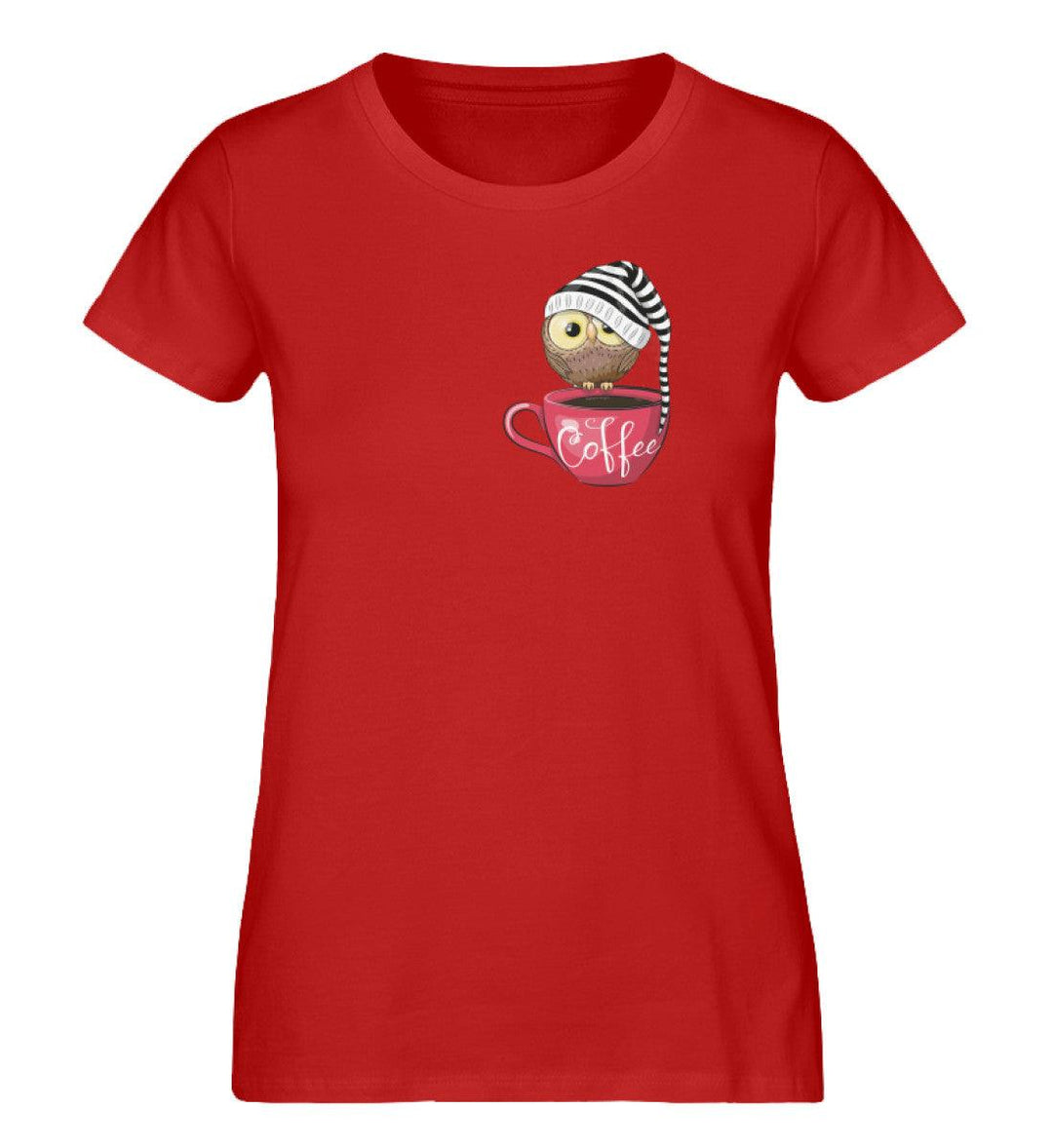 Red- Eule Auf Tasse Mit Mütze Damen Premium Organic Shirt