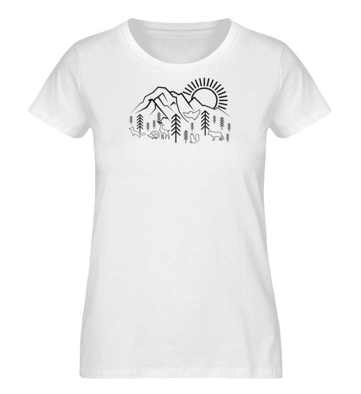 Berge Sonne Tiere - Damen Premium Bio Shirt