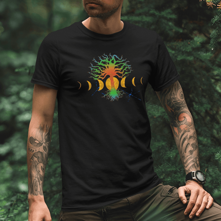 Hot Tree with moonphases - Herren Premium Bio Shirt