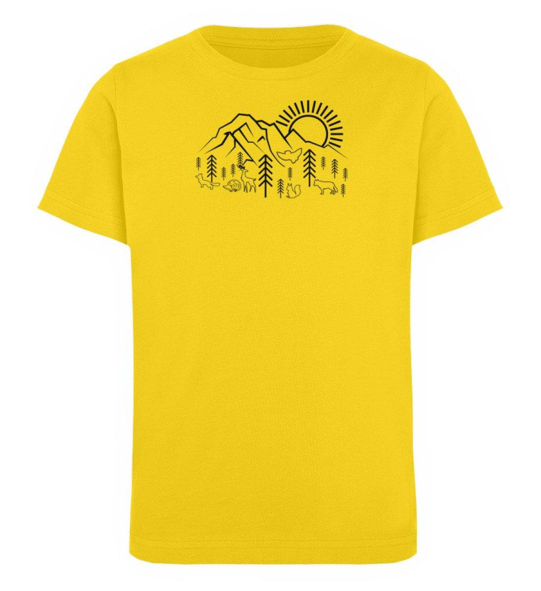 Berge Sonne Tiere   - Kinder Bio T-Shirt