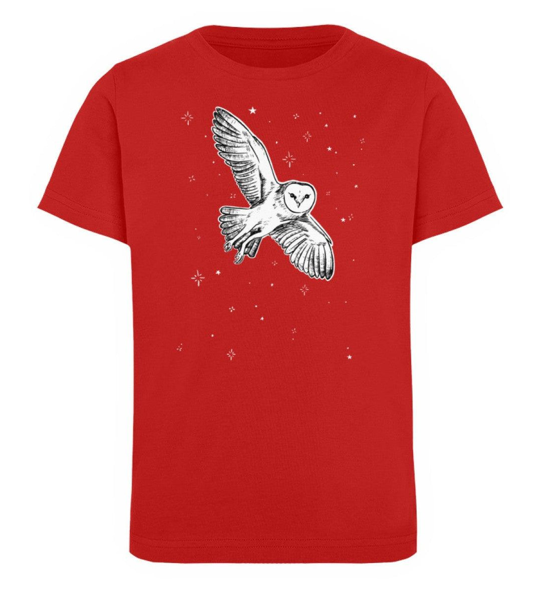 Fliegende Eule mit Sternen - Kinder Bio T-Shirt