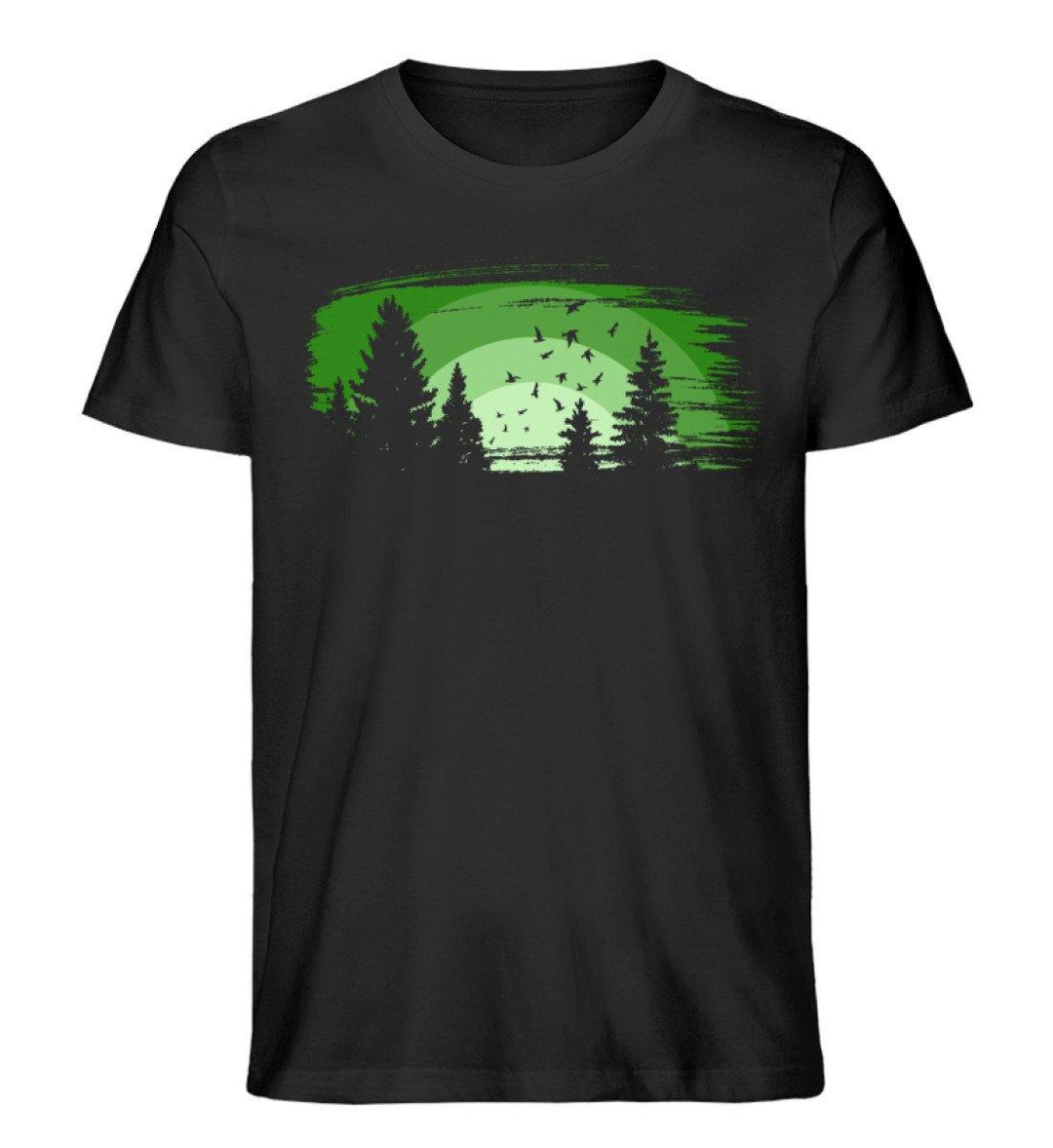 Wald mit Vögeln - Herren Premium Bio Shirt