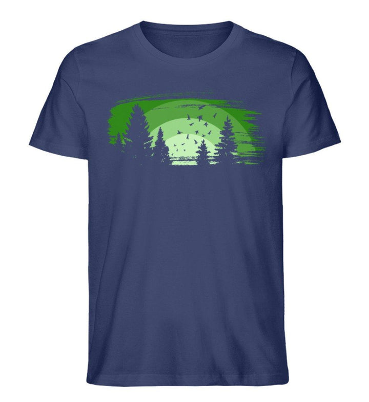 Wald mit Vögeln - Herren Premium Bio Shirt